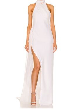 sachin and babi light blue dress Monot Tube Slit Dress in White